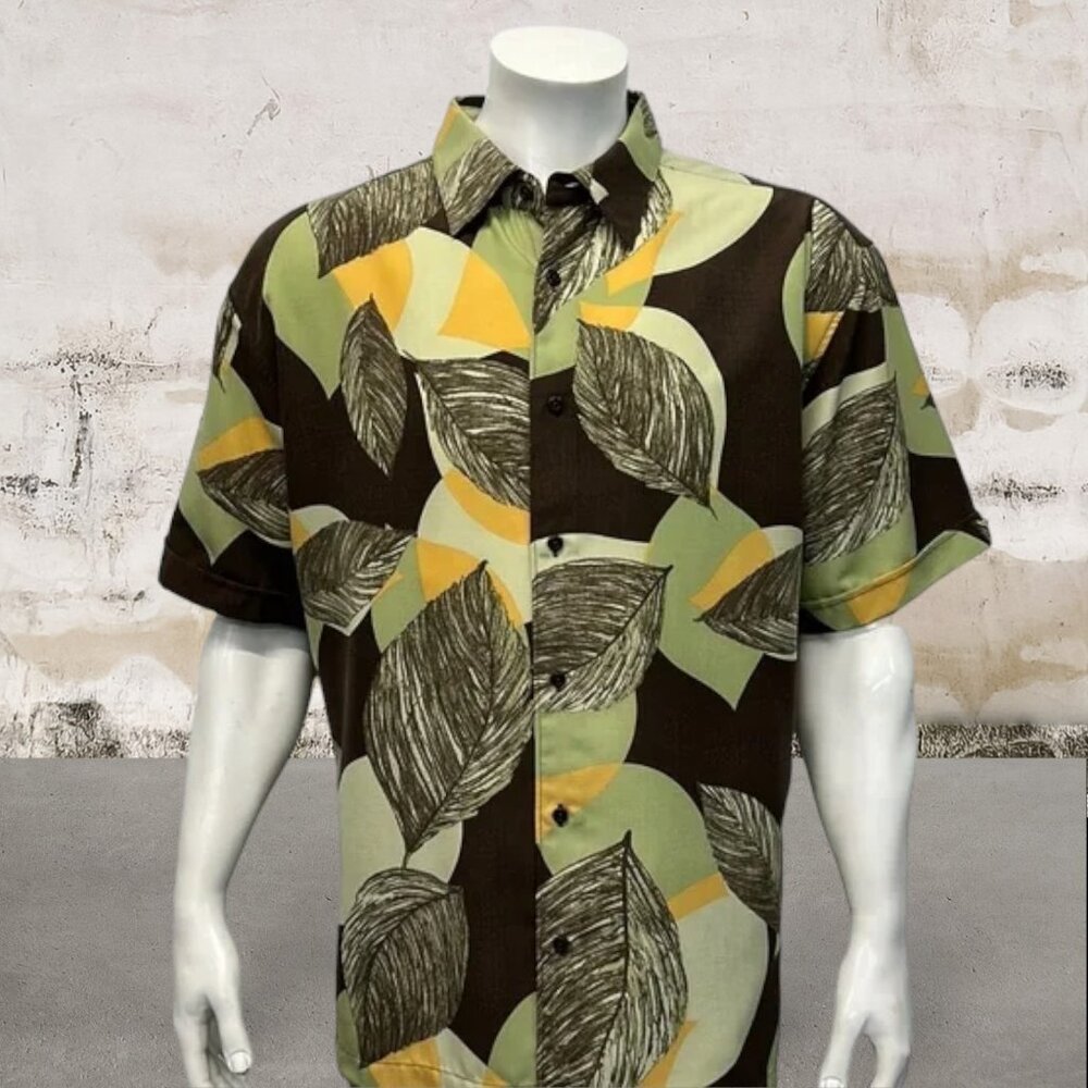 CHISPA Floral Hawaiian Tropical Camp Guayabera Short Sleeve Shirt XXL Worn Once